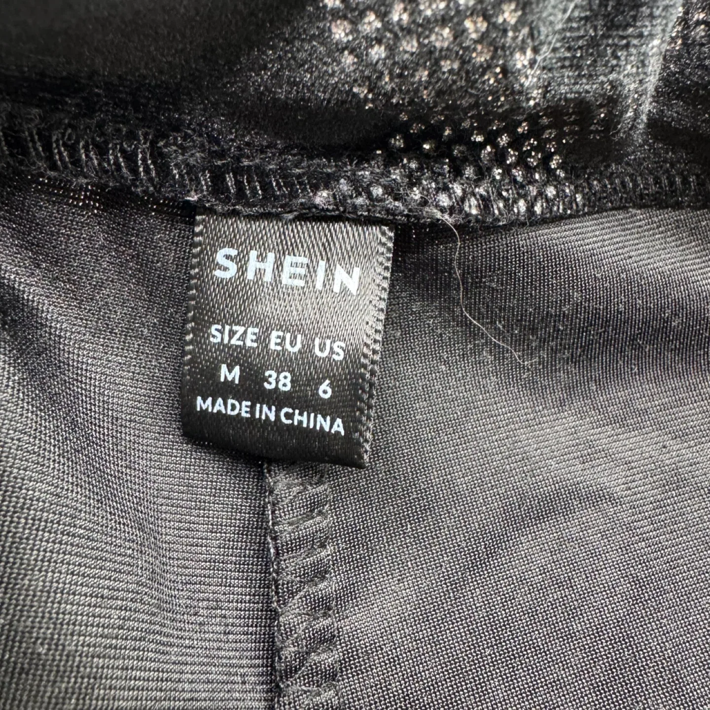 Shein Black Velvet Checkered Shorts - Size US 6 image indicator(4)