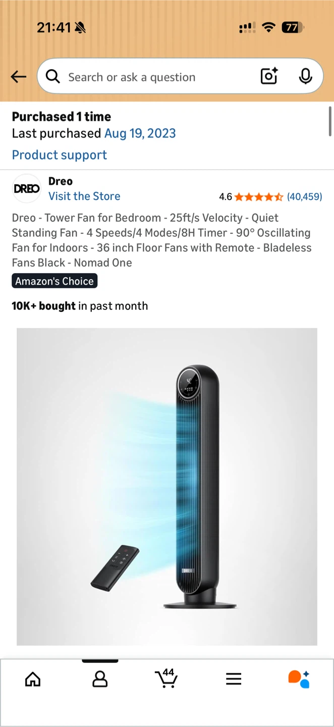 Dreo Tower Fan - Black - photo 3