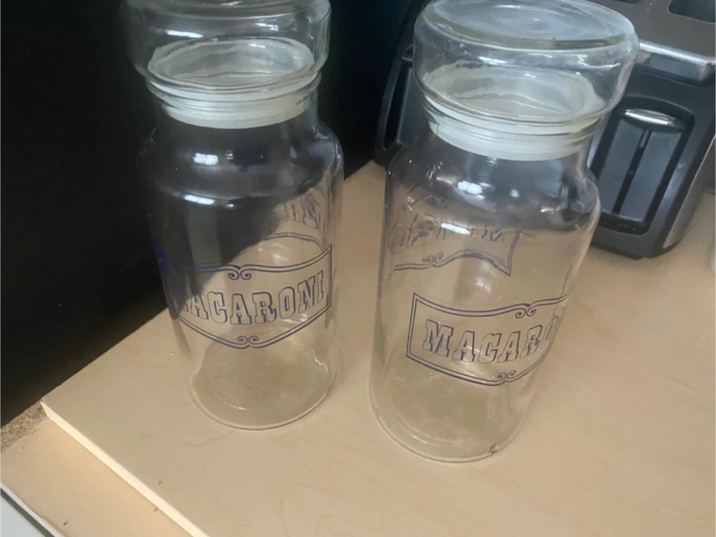 Vintage Macaroni Glass Jars