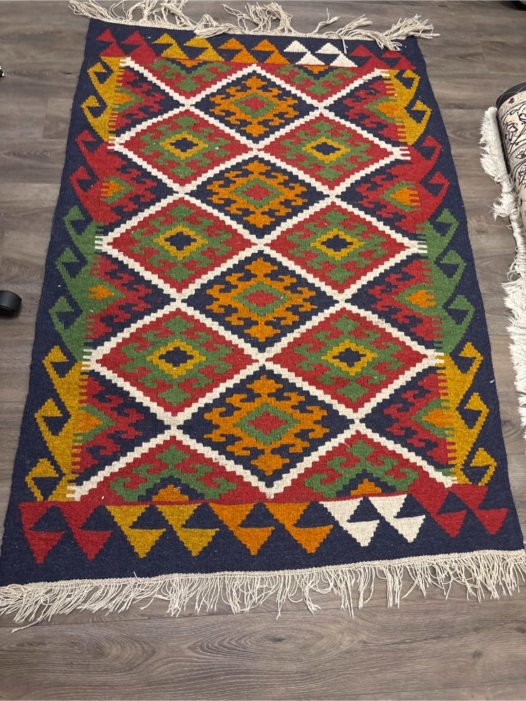 Colorful Patterned Persian Rug 58” X 42”