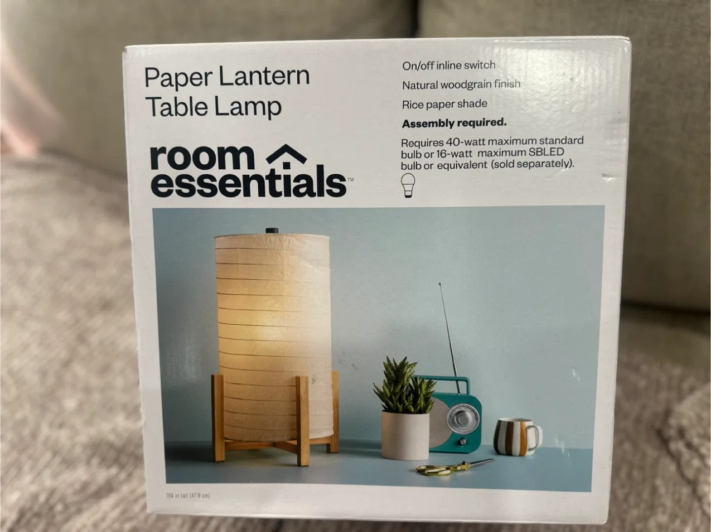 Room Essentials Paper Lantern Table Lamp - New in Box! thumbnail