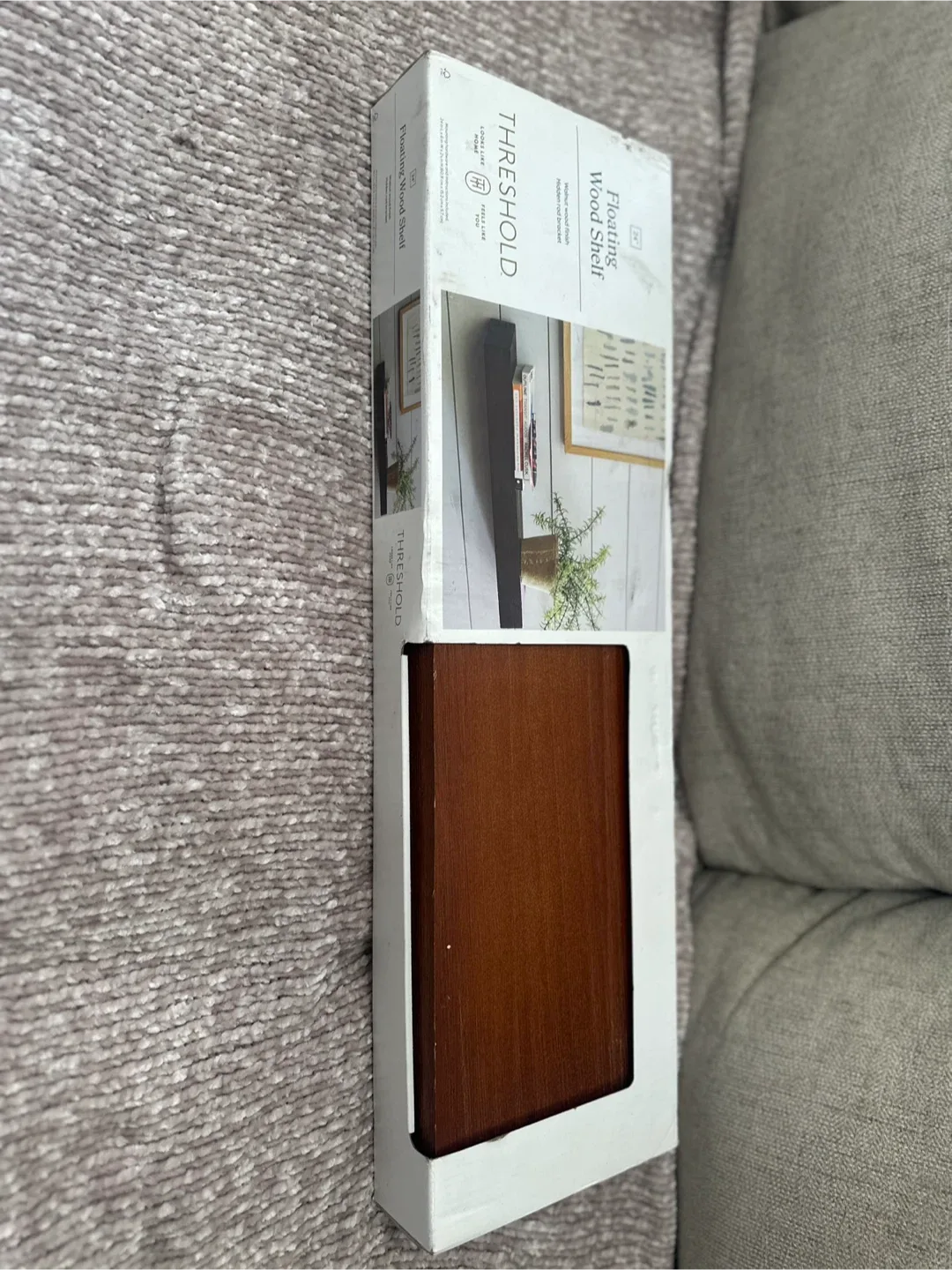 Threshold Floating Wood Shelf - Brown thumbnail