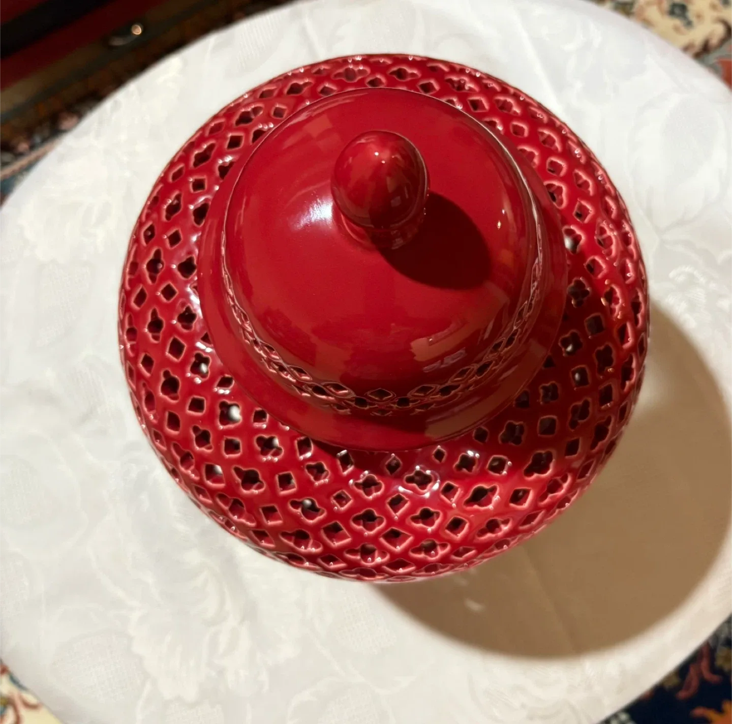 Red Ceramic Ginger Jar 2 Ginger Jar $ 80 image indicator(3)