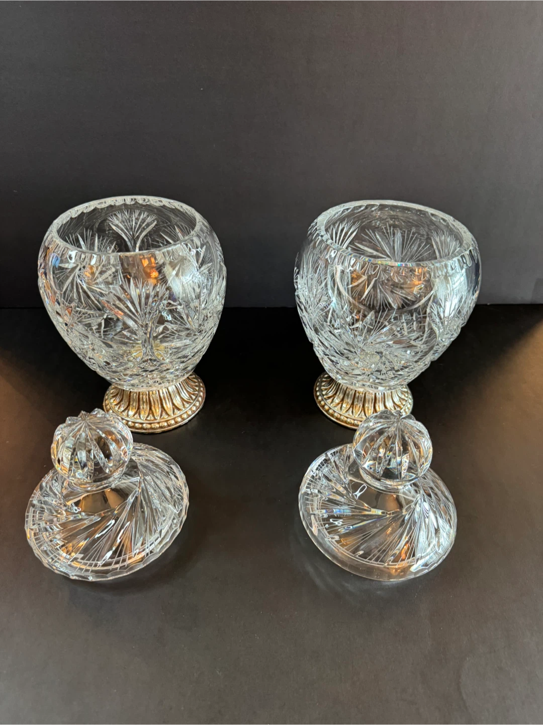 Crystal Candy Dishes with Lids - Set of 2 - photo 3