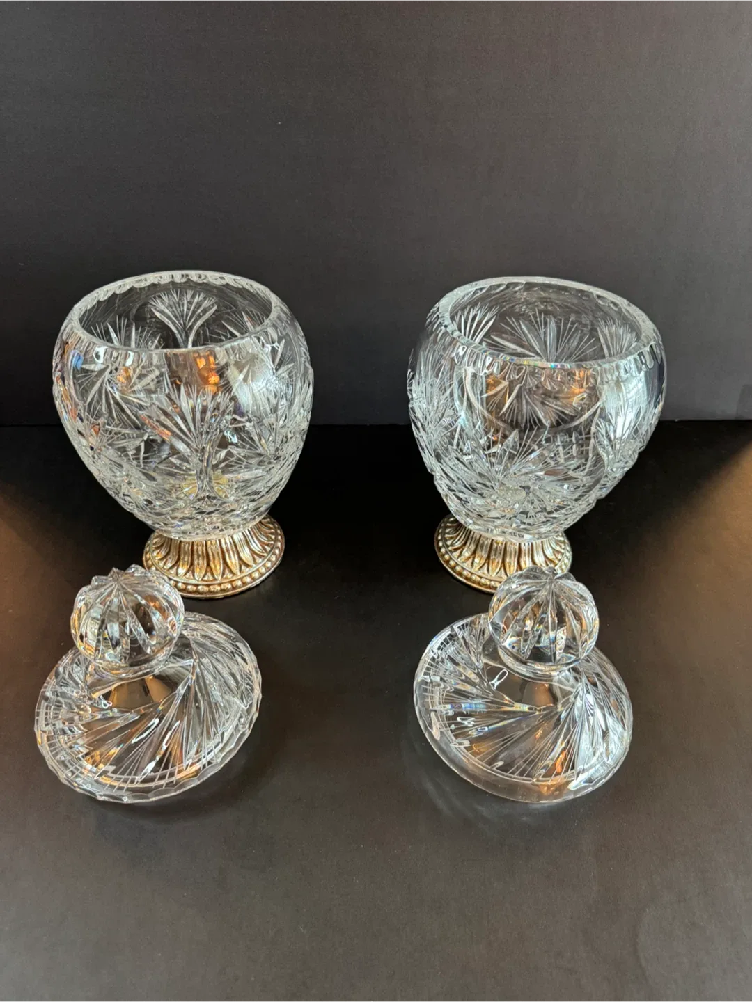 Crystal Candy Dishes with Lids - Set of 2 image indicator(3)