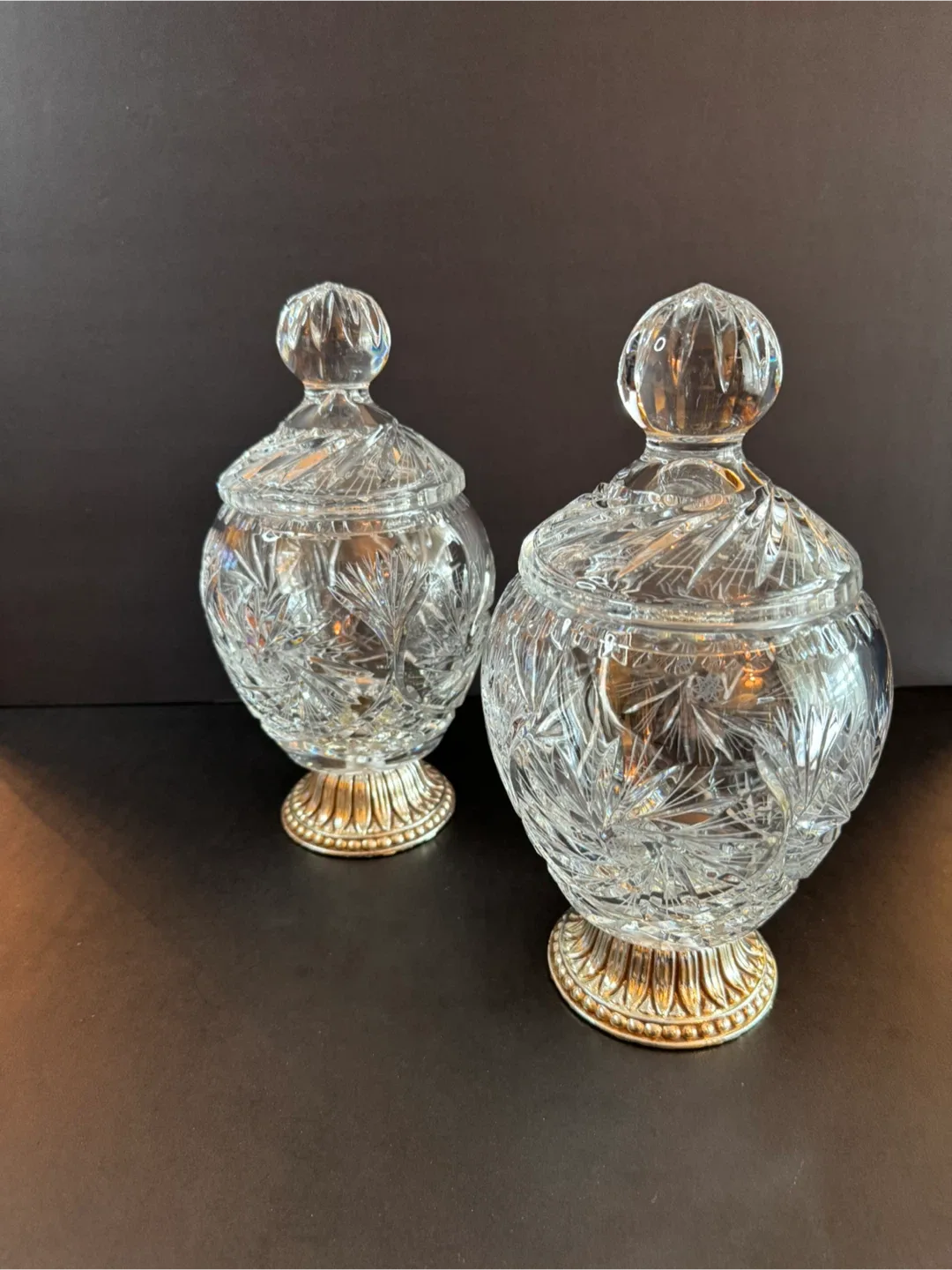 Crystal Candy Dishes with Lids - Set of 2 image indicator(2)