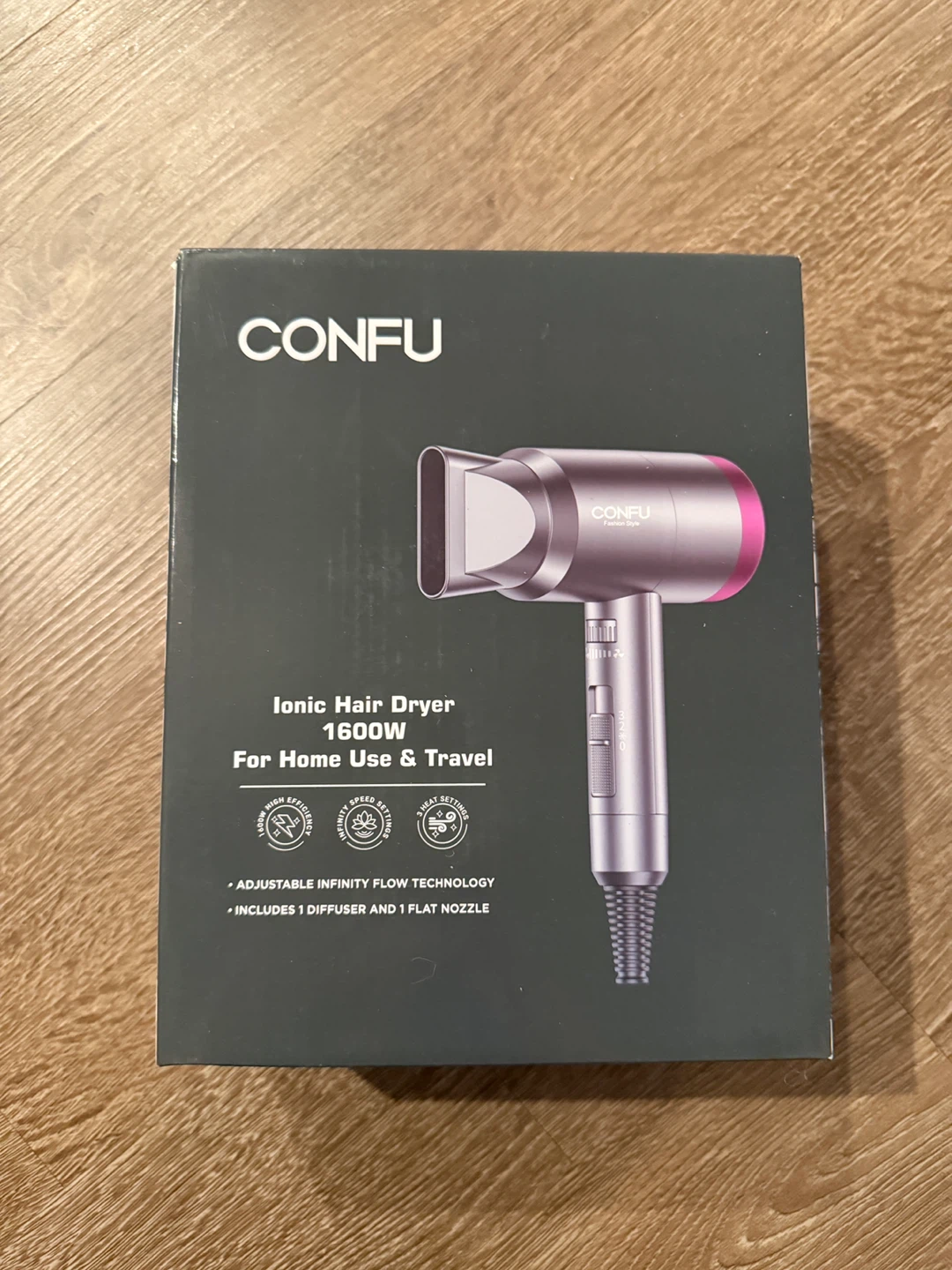CONFU Ionic Hair Dryer 1600W Gray - photo 2