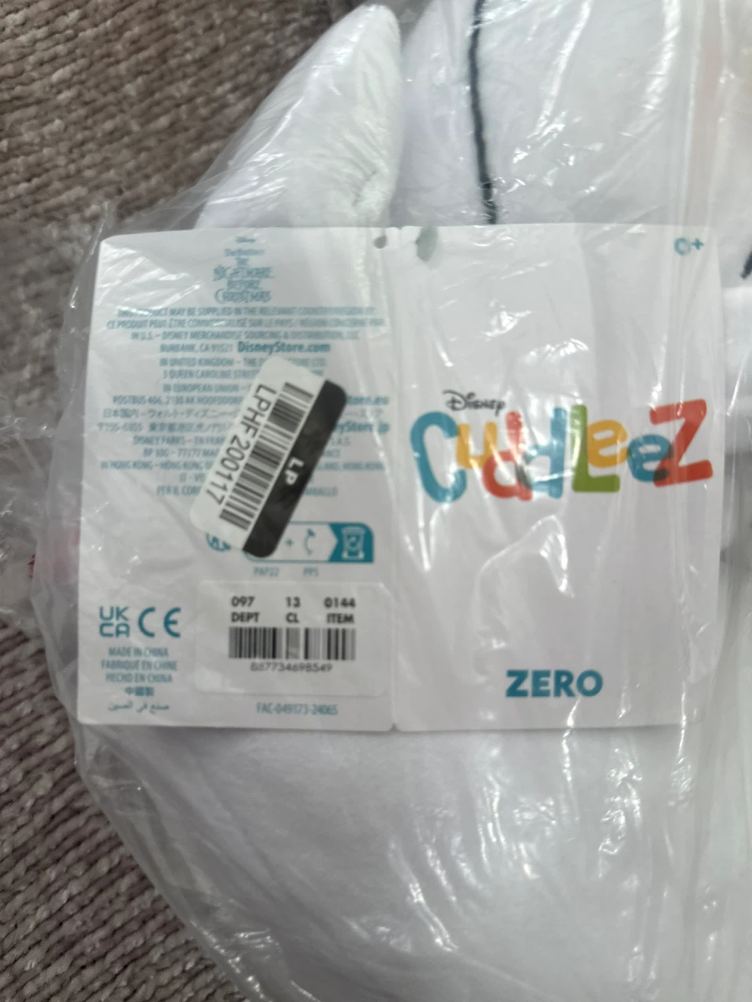 Disney Zero Cuddleez Plush - Nightmare Before Christmas - photo 2