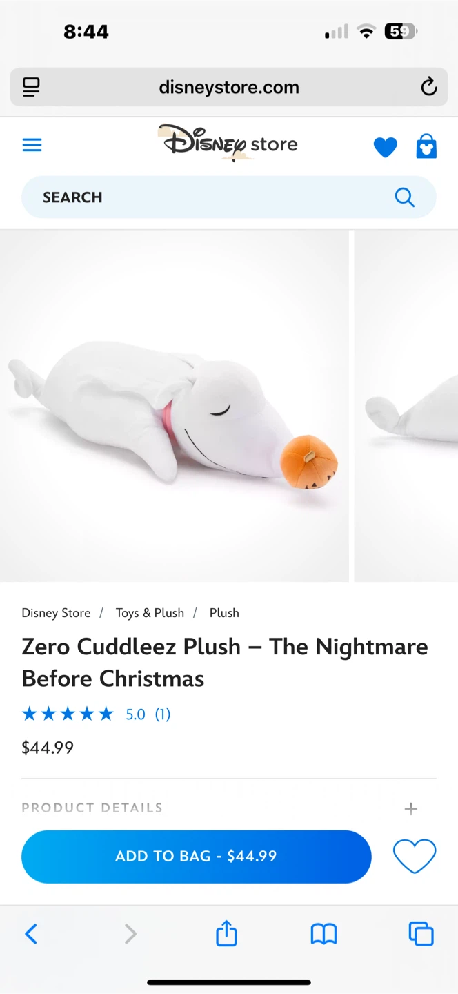 Disney Zero Cuddleez Plush - Nightmare Before Christmas - photo 5