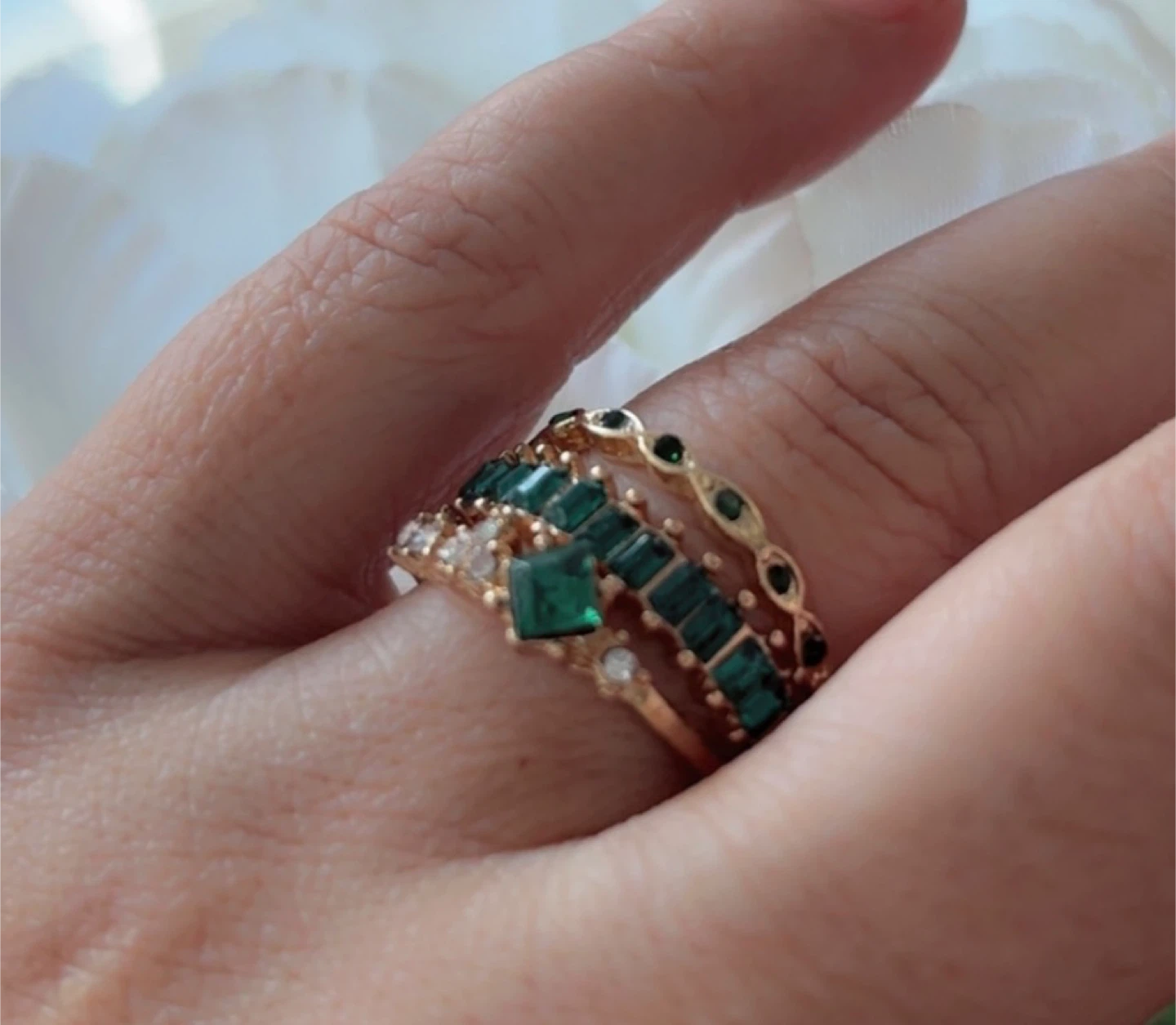 Emerald & Gold Ring Set