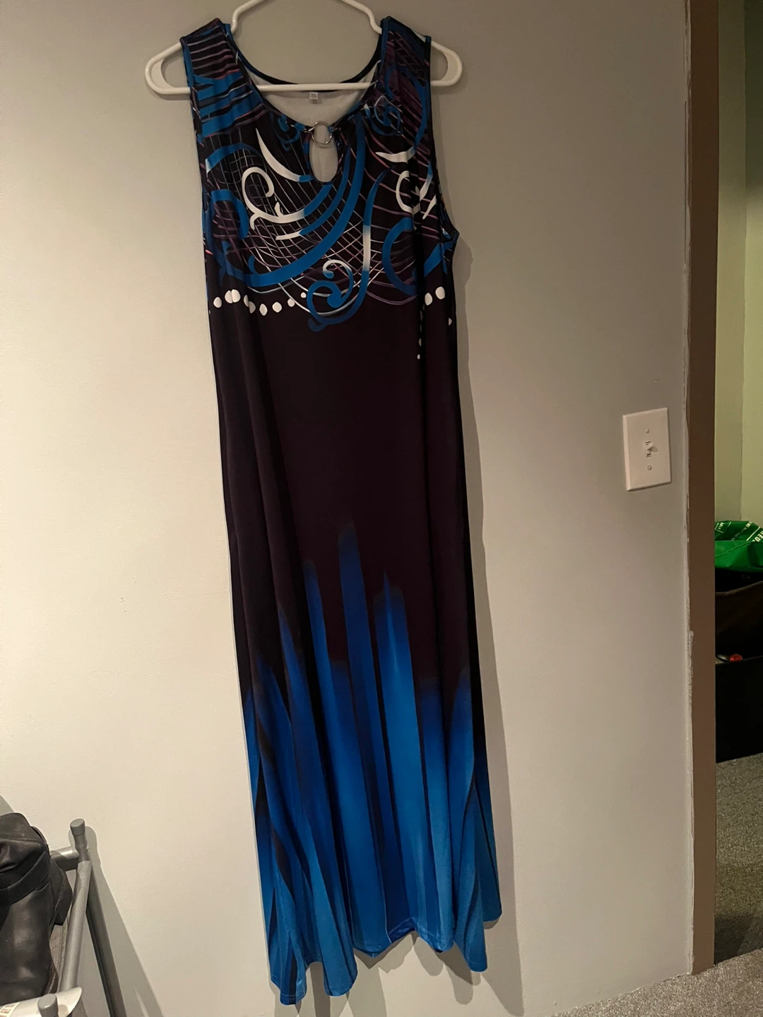 XXL Blue & Black Polyester/Spandex Dress - photo 2