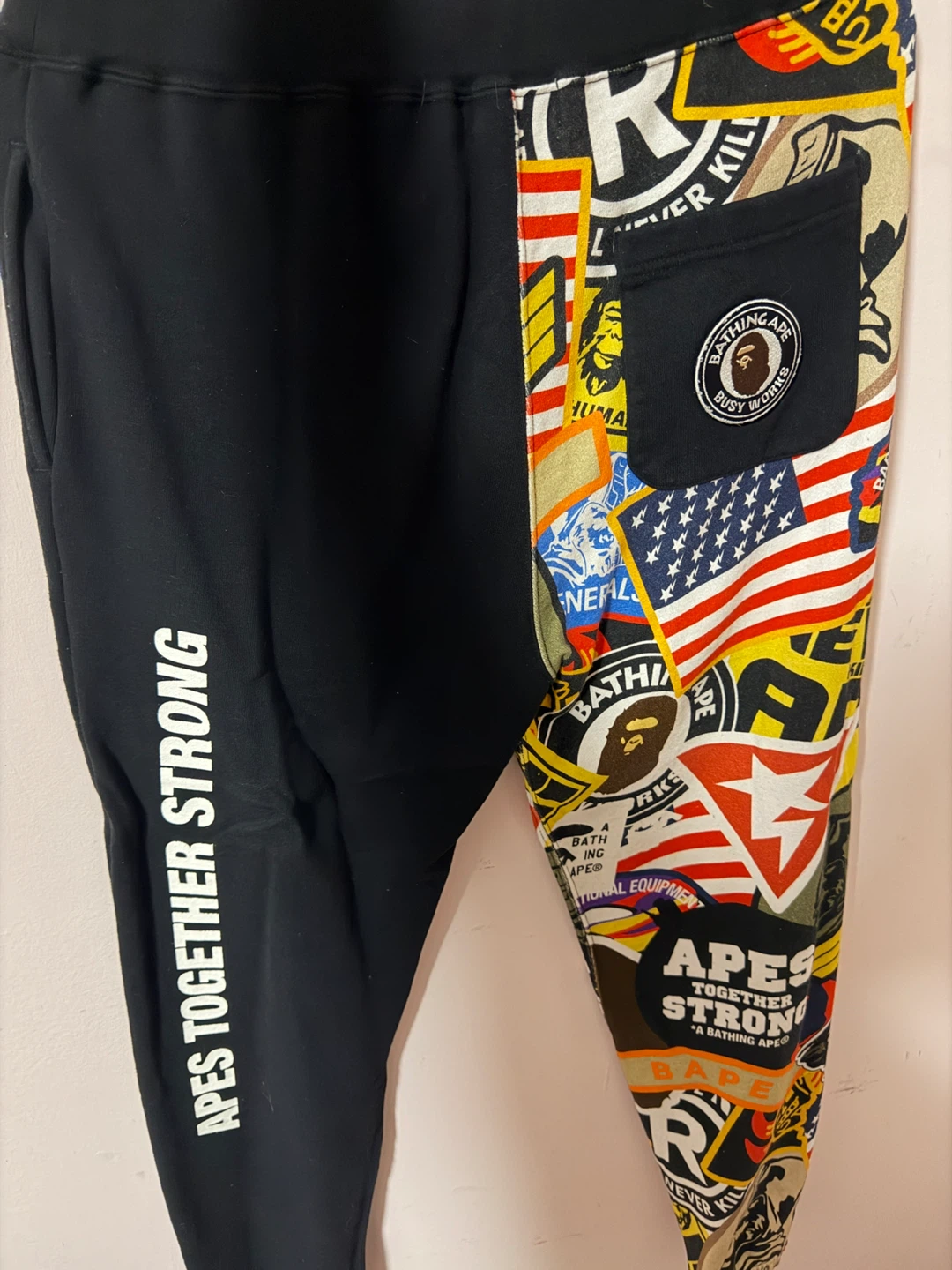 BAPE Patched Shark Sweat Pants - Black, Size M - photo 2