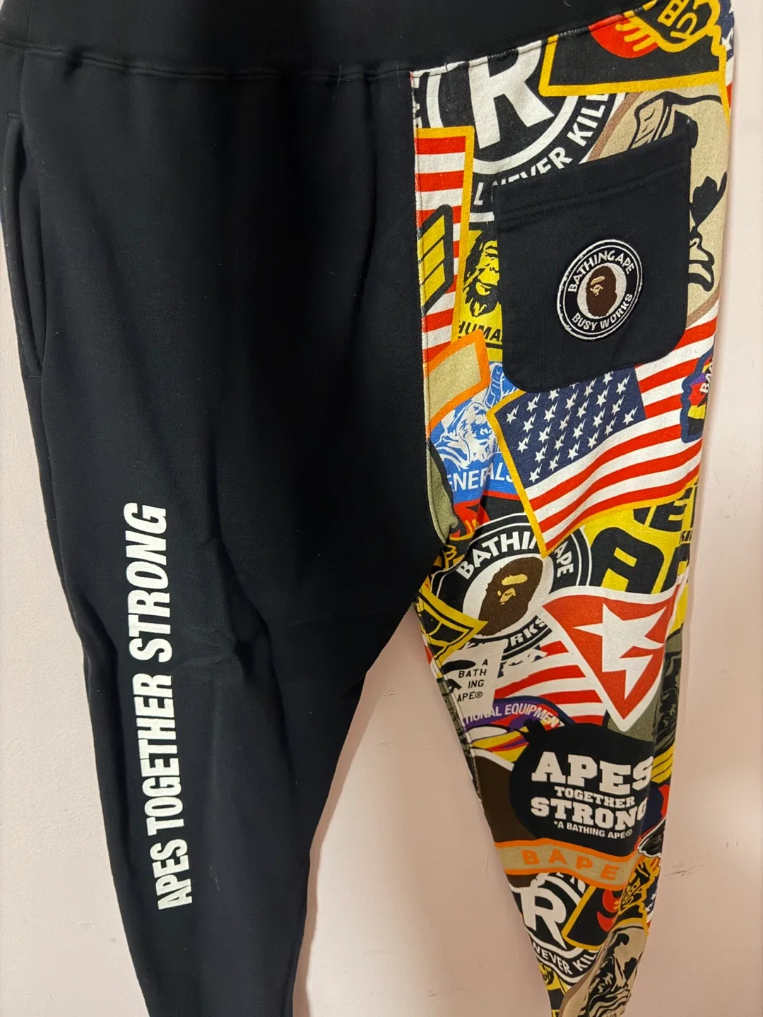 BAPE Patched Shark Sweat Pants - Black, Size M image indicator(2)