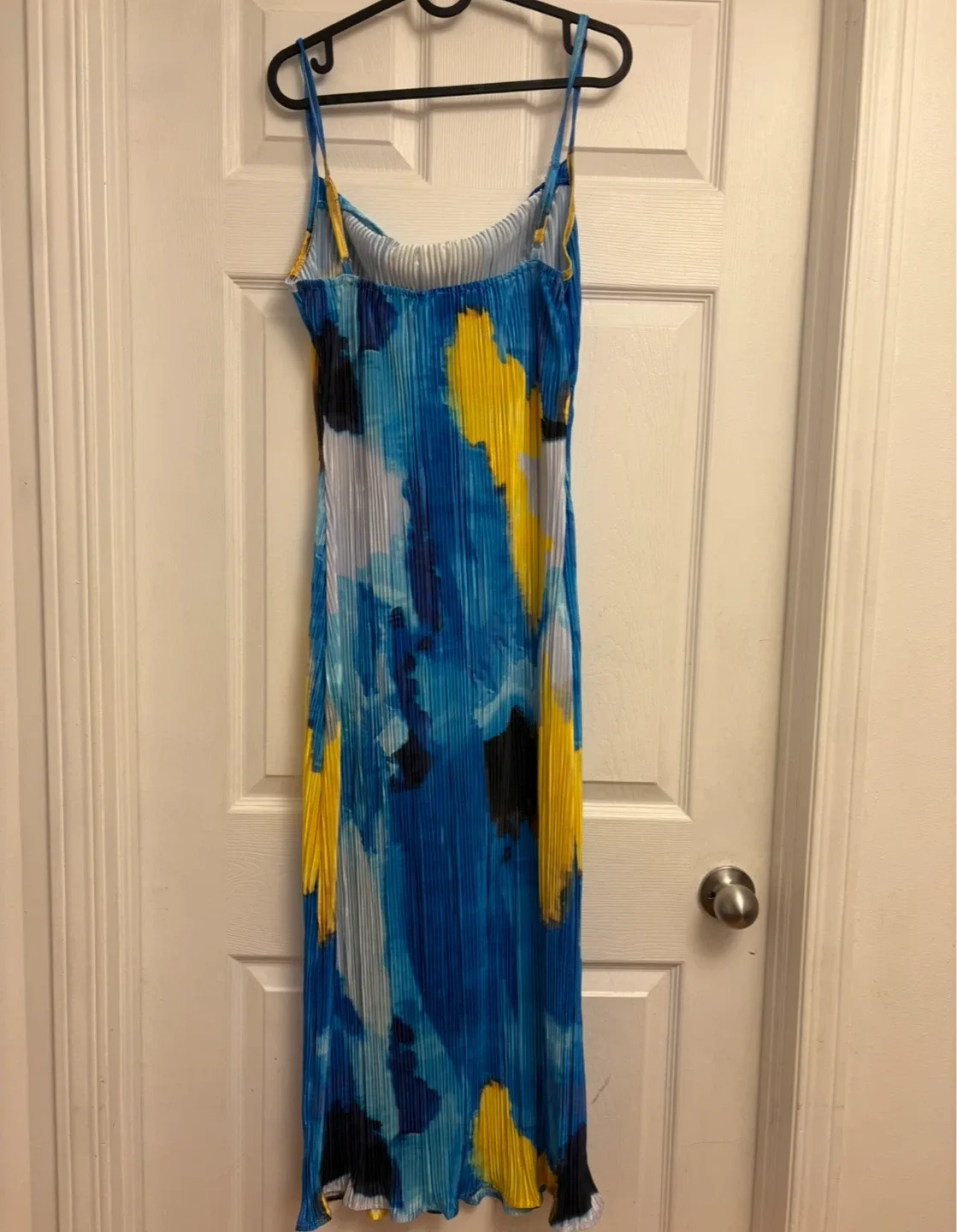 Blue & Yellow Print Maxi Dress-M image indicator(3)