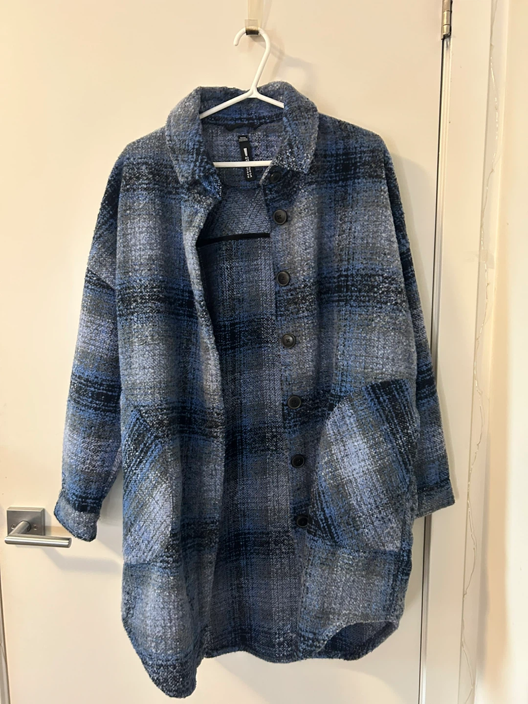 Design Lab Blue Plaid Shacket - Size M