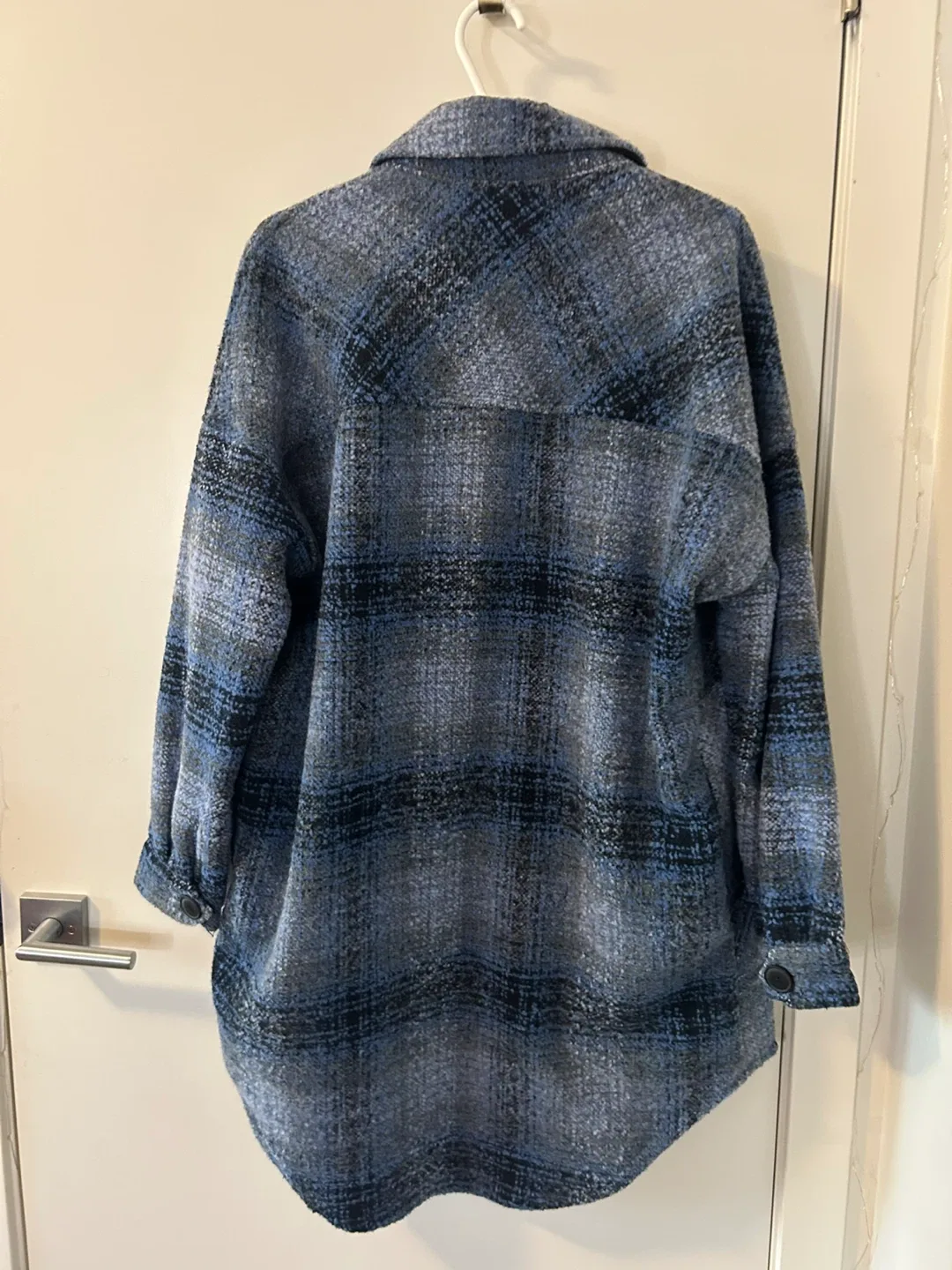 Design Lab Blue Plaid Shacket - Size M image indicator(3)