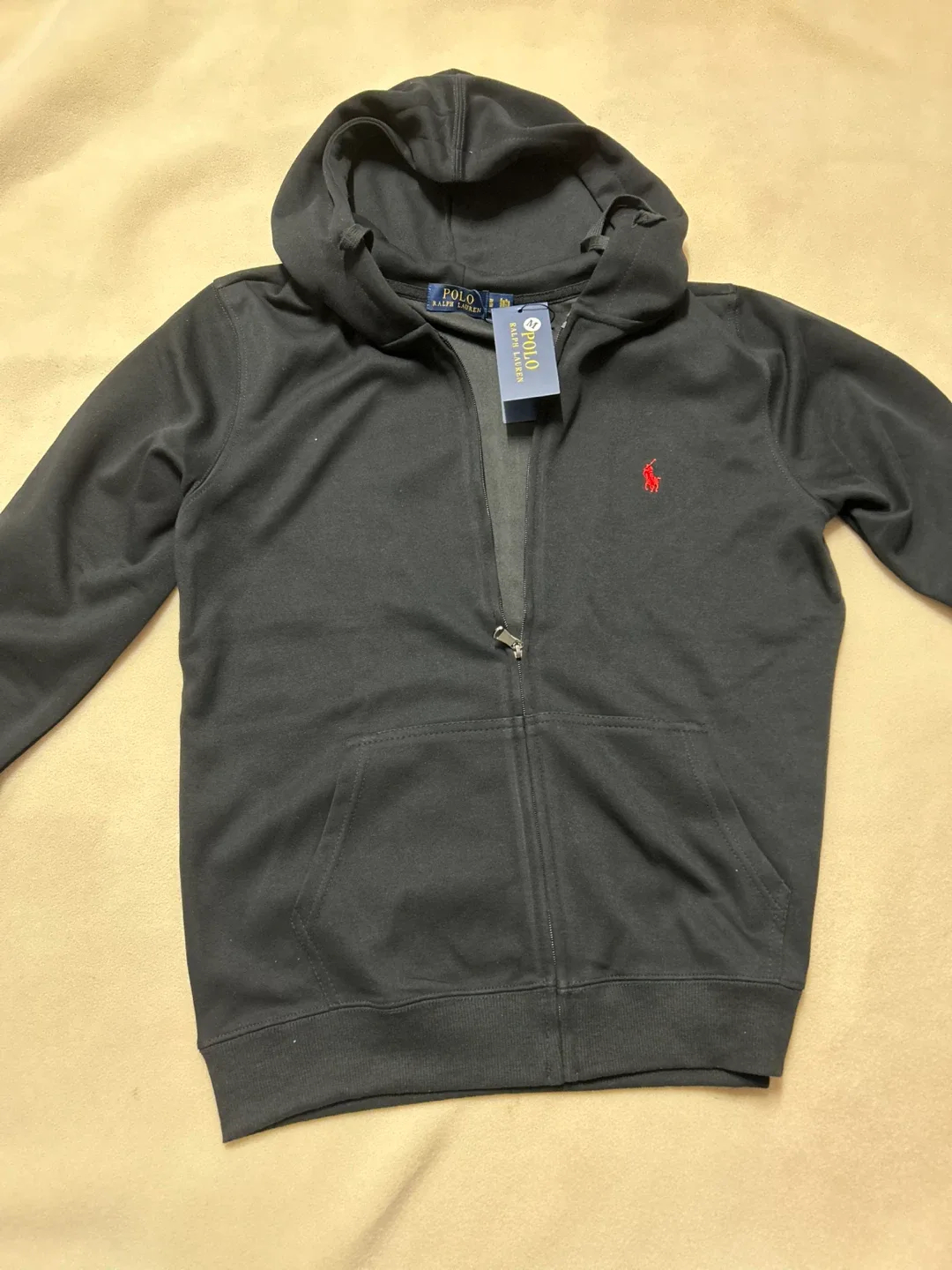 New Polo Ralph Lauren Black Full Zip Hoodie - Size M image indicator(3)