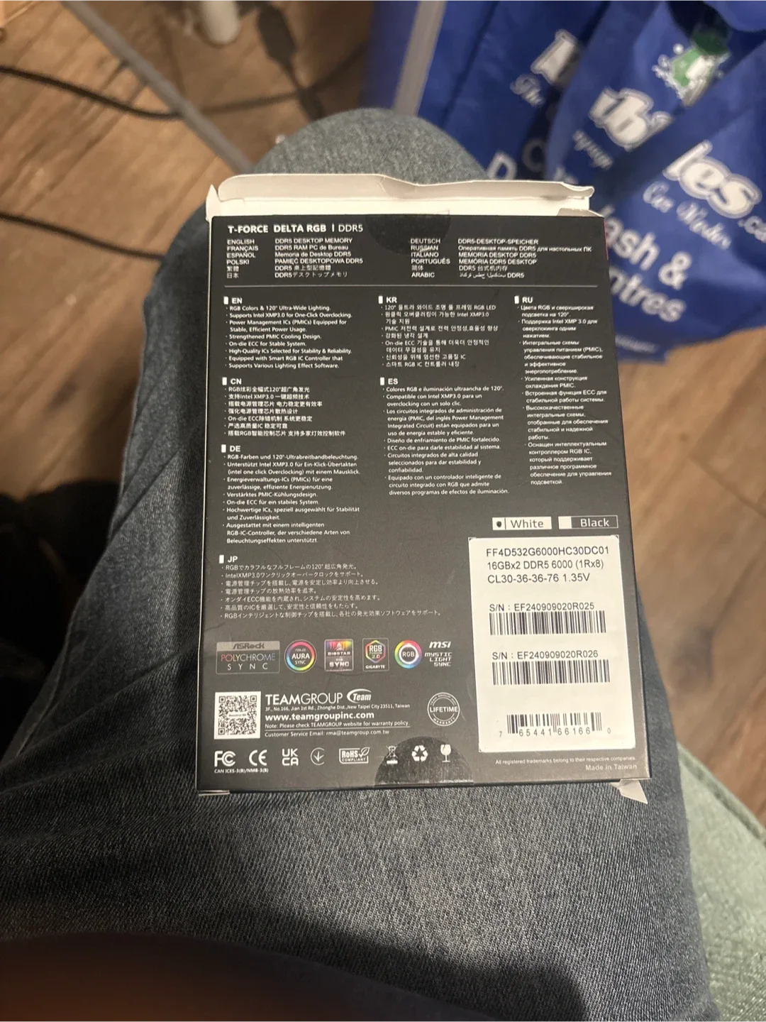 Teamgroup T-Force Delta RGB DDR5 32GB (2x16GB) 6000MHz White image indicator(2)