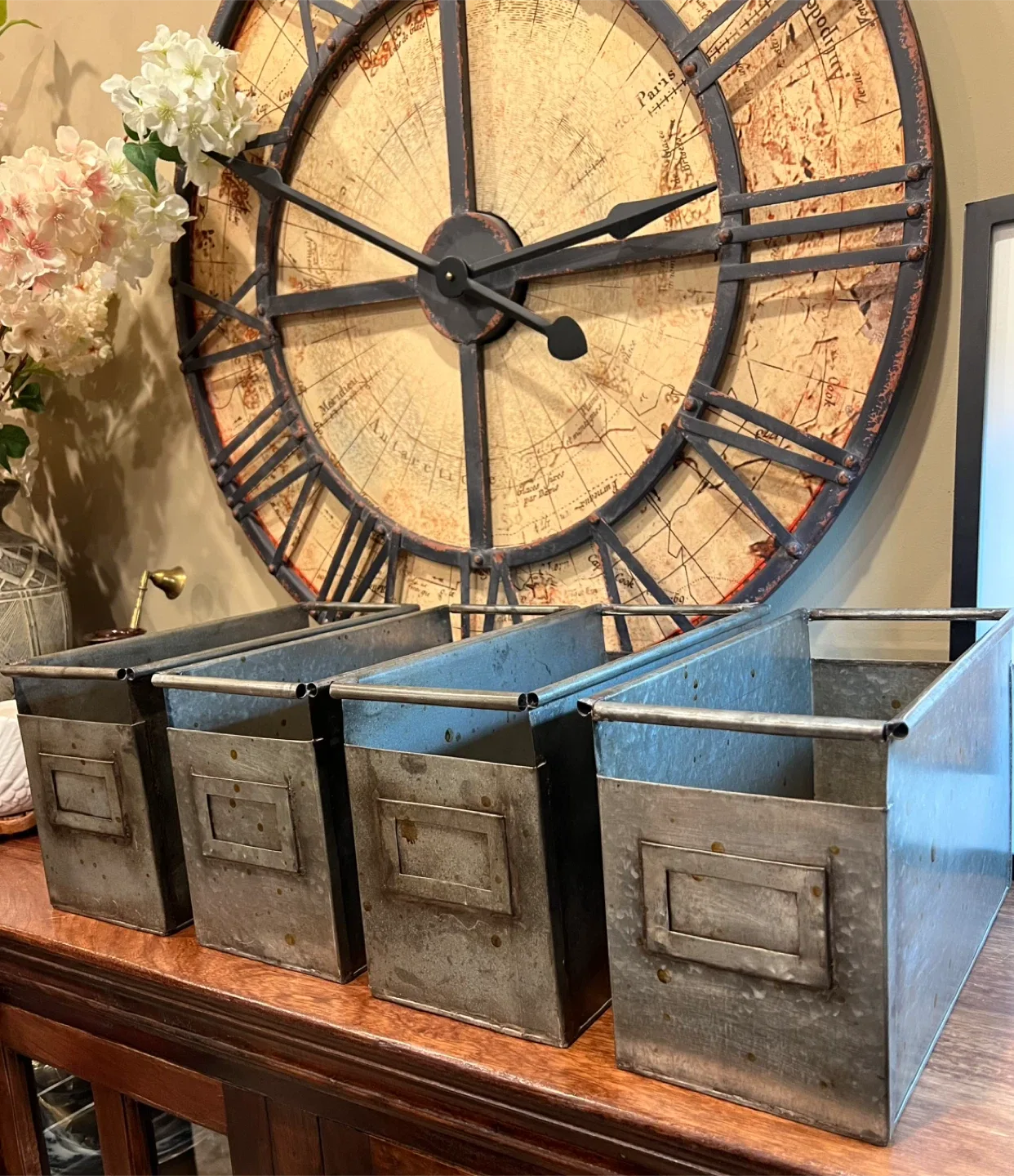 Vintage Style Galvanized Metal Storage Bins thumbnail