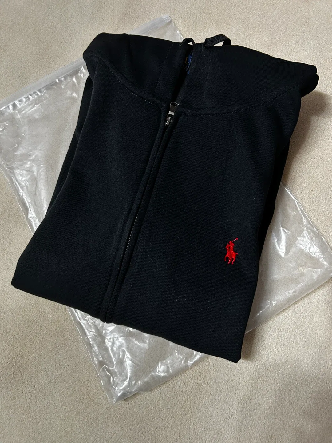 New Polo Ralph Lauren Black Full Zip Hoodie - Size M image indicator(5)