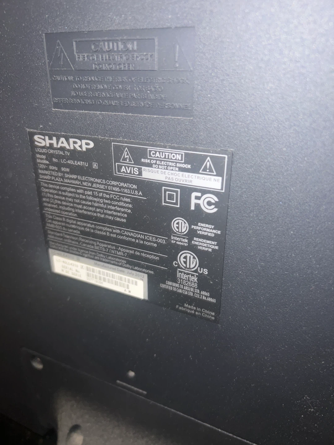 Sharp LC-40LE431U 40" LCD TV - photo 3