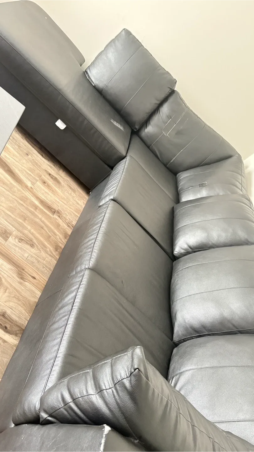 Black Leather Sectional Sofa