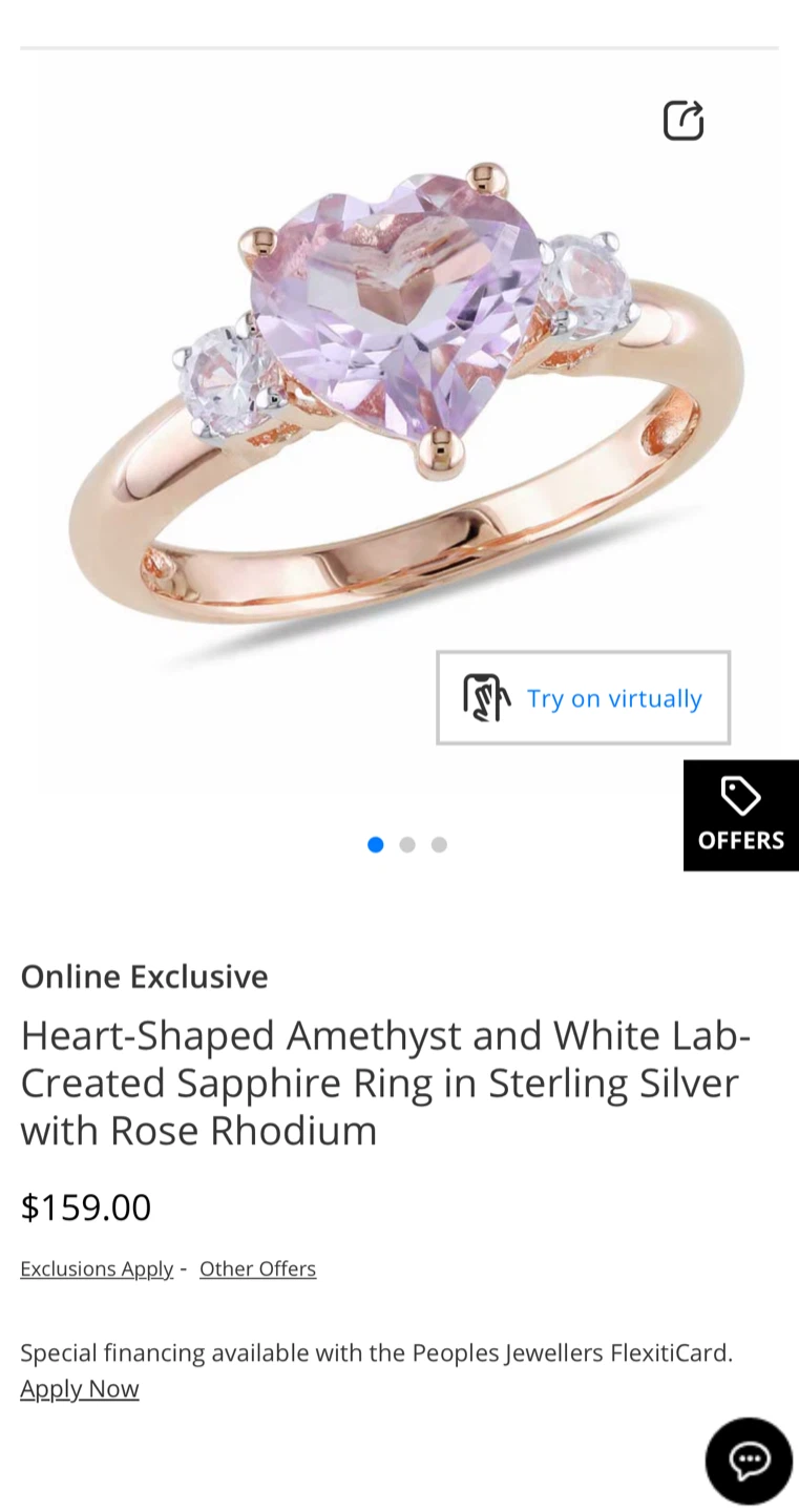 People's Jewellers Heart-Shaped Amethyst Ring - photo 4