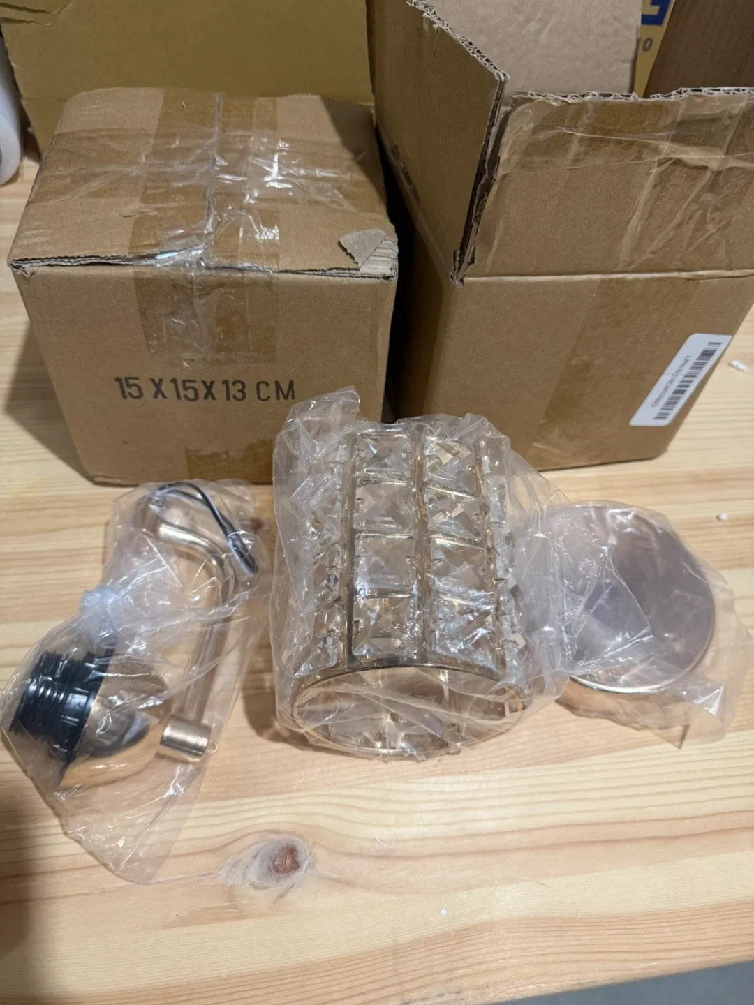 New in box - Set of 2 Modern Crystal Gold Sconce image indicator(8)