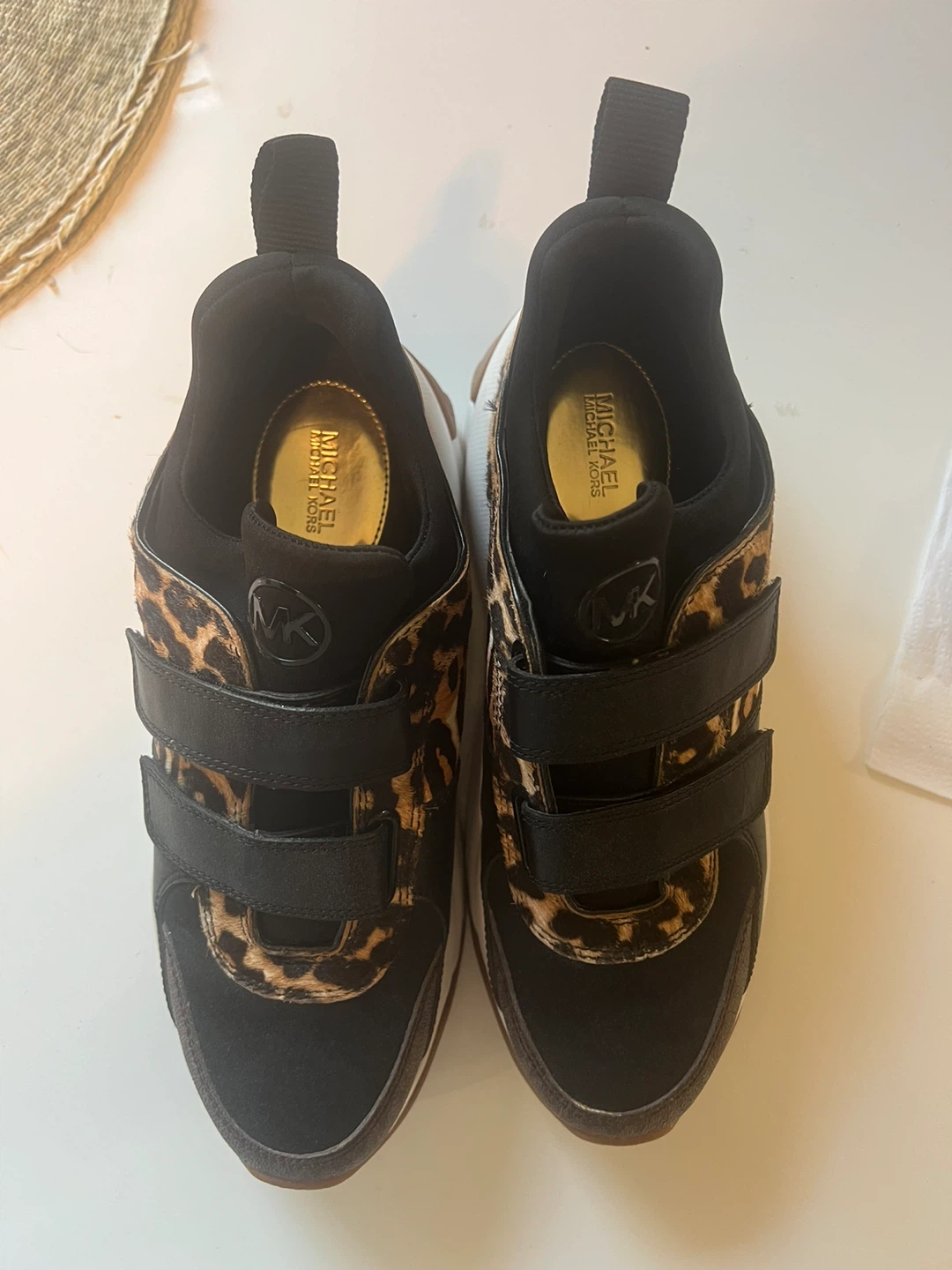 New- Michael Kors Leopard Print Sneakers - photo 3