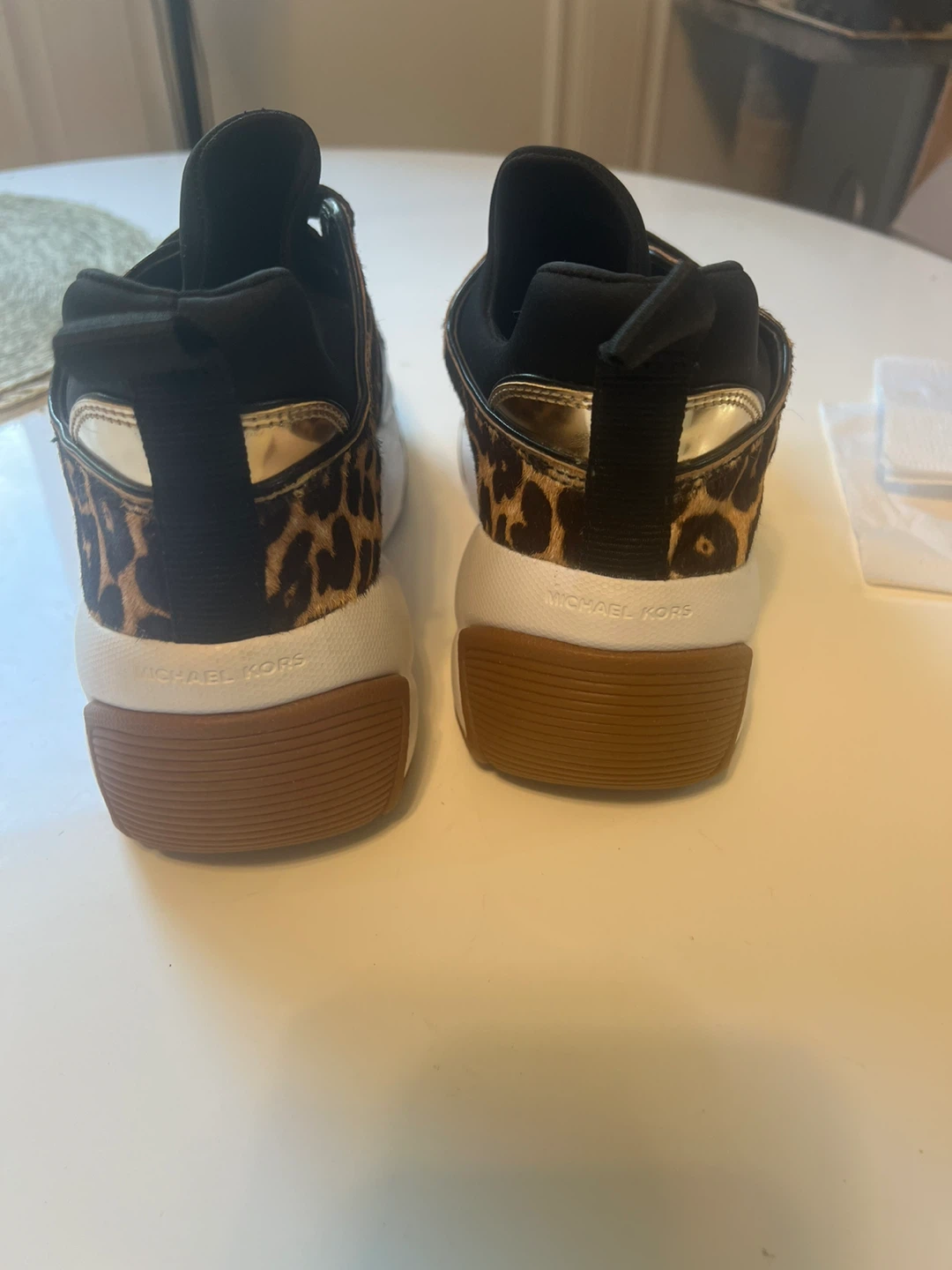 New- Michael Kors Leopard Print Sneakers - photo 4