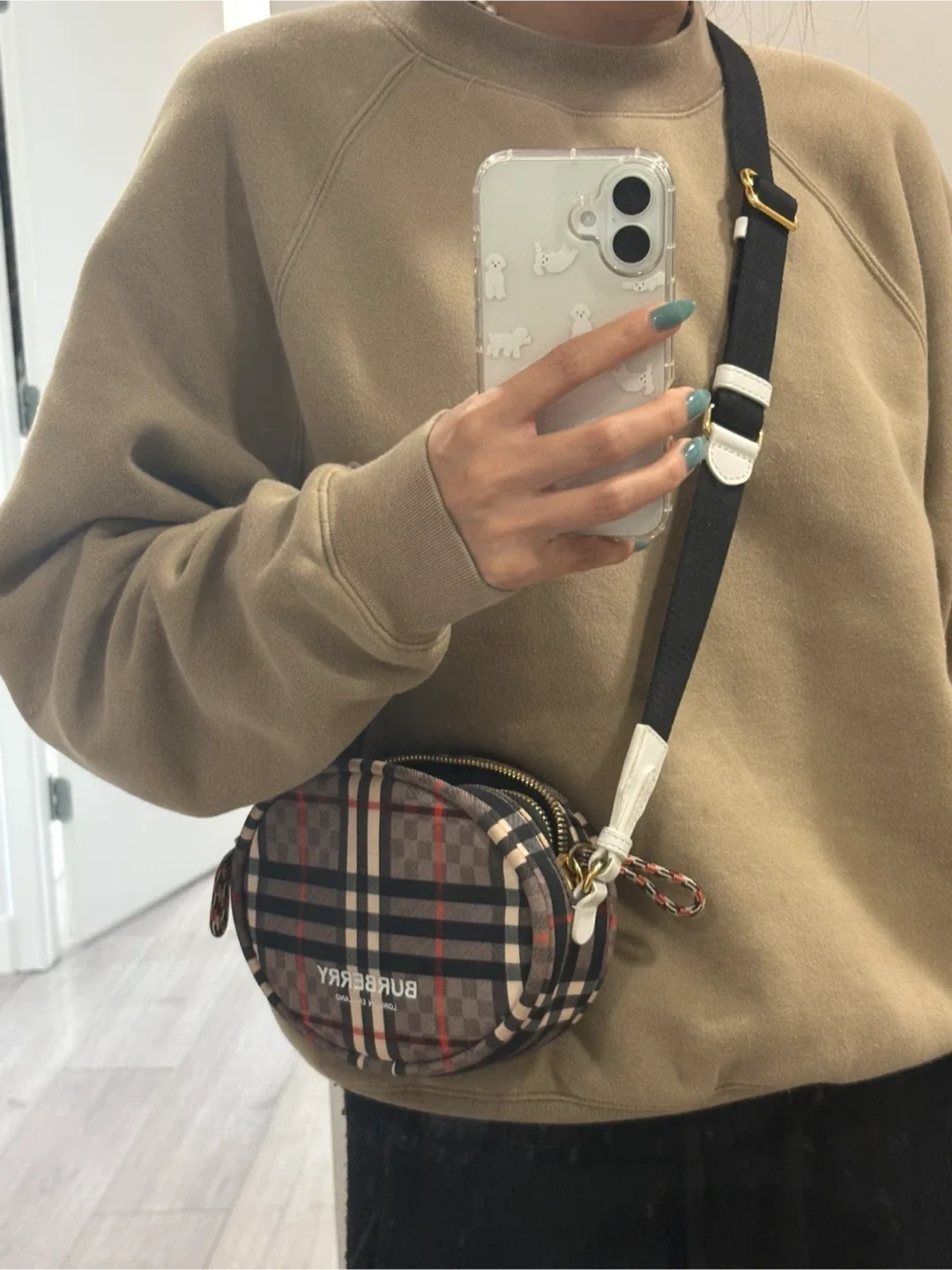 Burberry Cleo Checkered Crossbody Bag - Pale Rose image indicator(6)