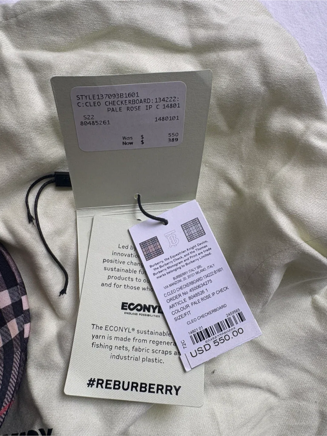 Burberry Cleo Checkered Crossbody Bag - Pale Rose image indicator(4)