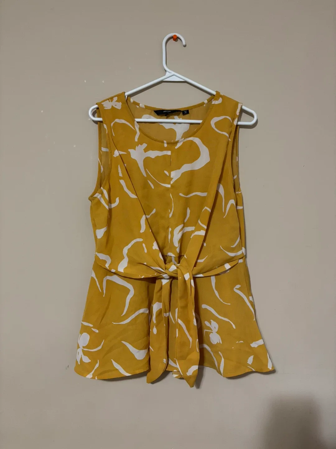 Vero Moda Yellow Floral Tie-Front Top - Size L