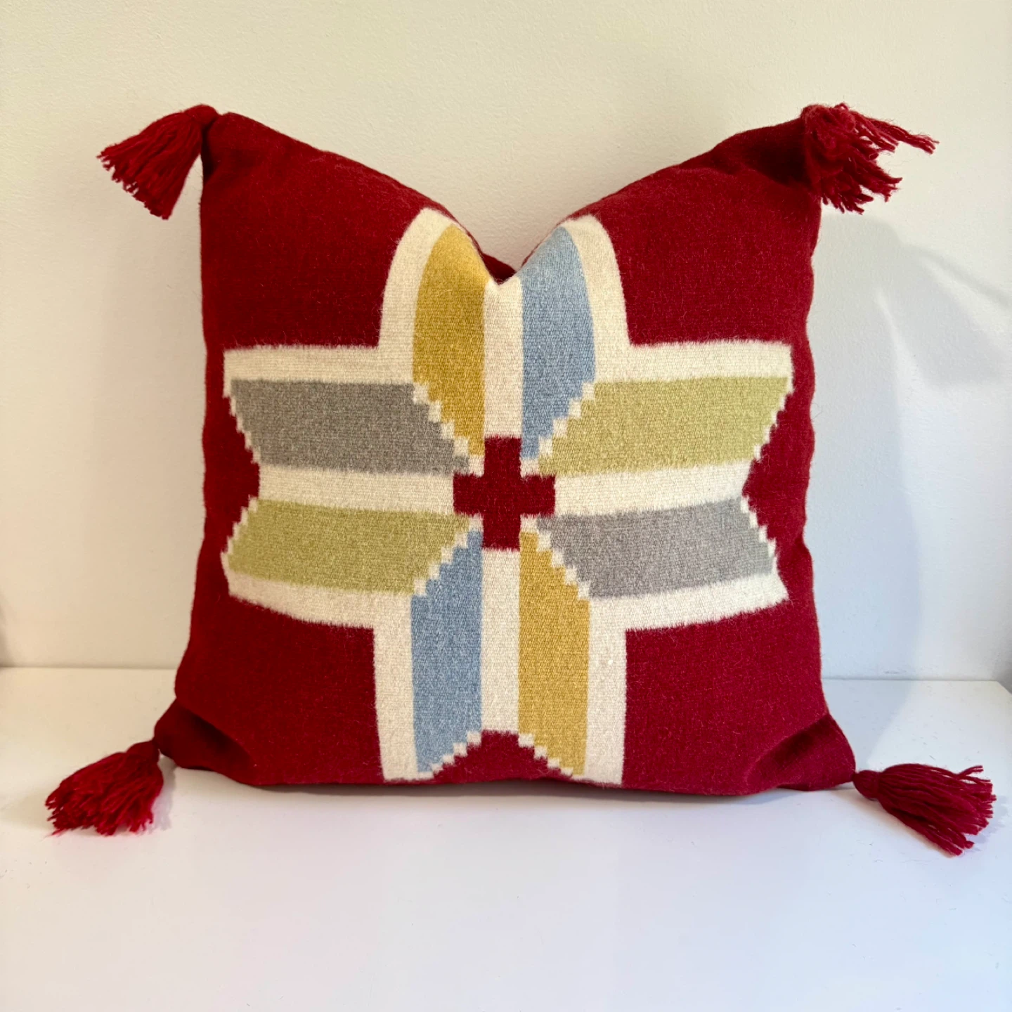 Wool Kilim Style Decorative Pillow - 18" x 18" - photo 2