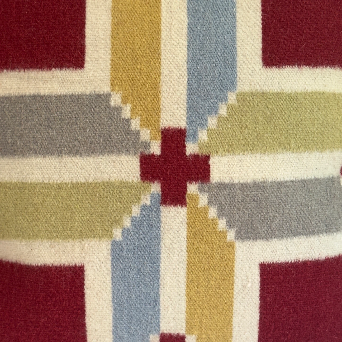 Wool Kilim Style Decorative Pillow - 18" x 18" - photo 4