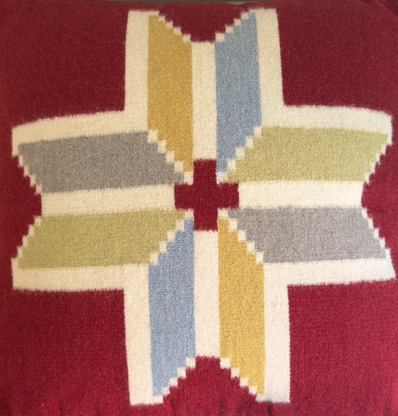 Wool Kilim Style Decorative Pillow - 18" x 18" - photo 3
