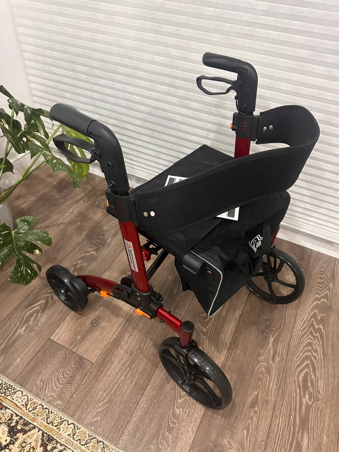 HOMCOM Aluminum Upright Walker - Red image indicator(6)