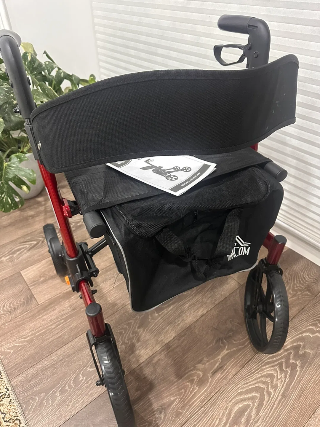 HOMCOM Aluminum Upright Walker - Red image indicator(4)