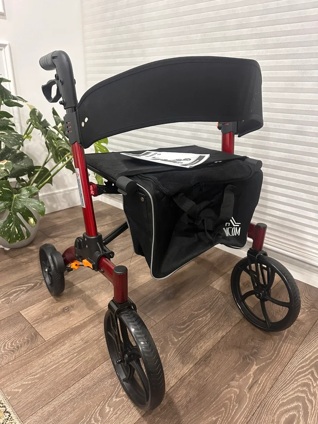 HOMCOM Aluminum Upright Walker - Red image indicator(8)