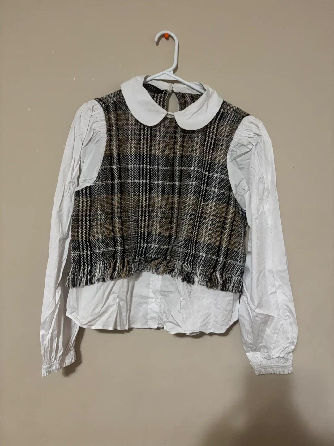 Blouse with Plaid Vest image indicator(2)