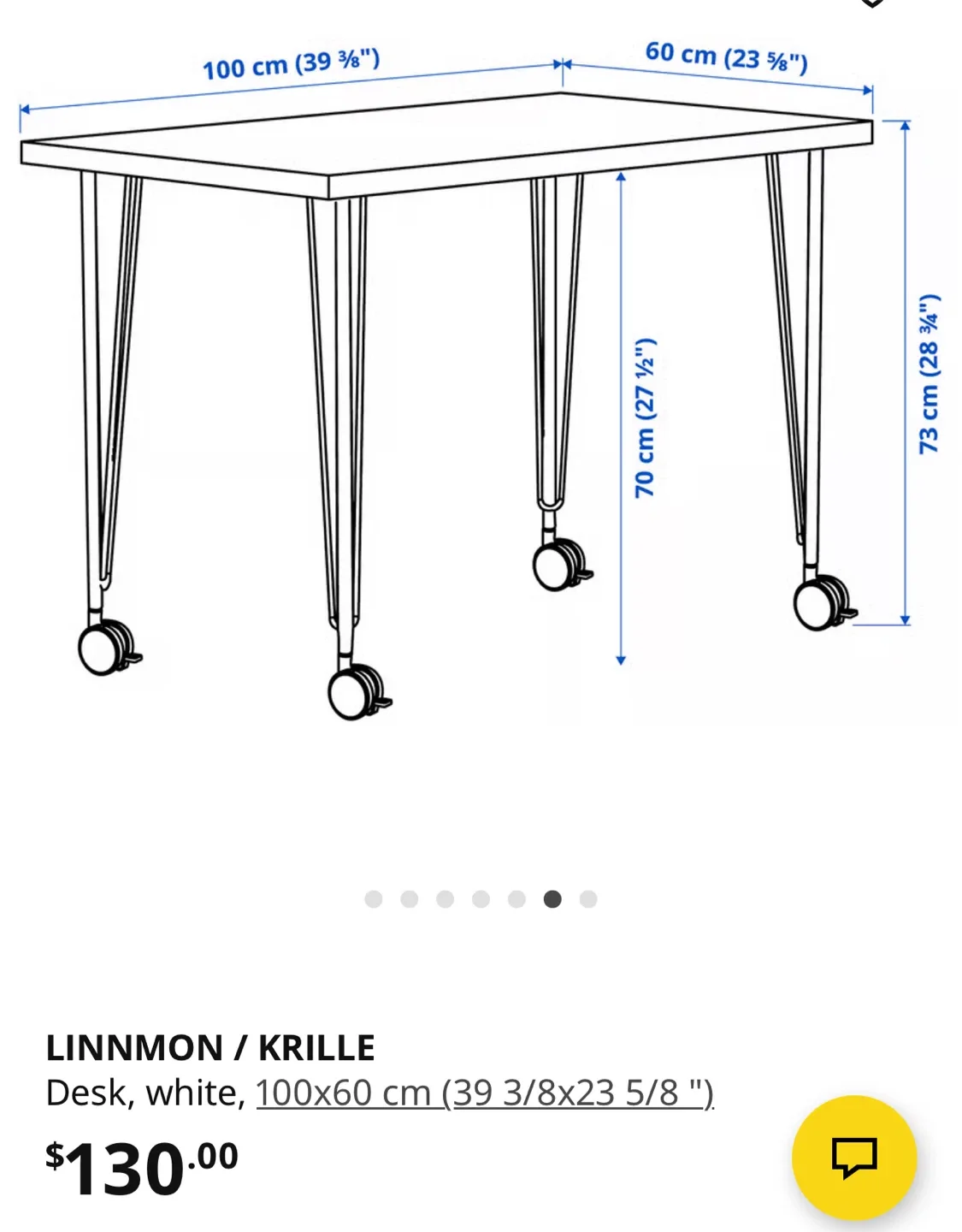 IKEA LINNMON / KRILLE Desk White image indicator(2)