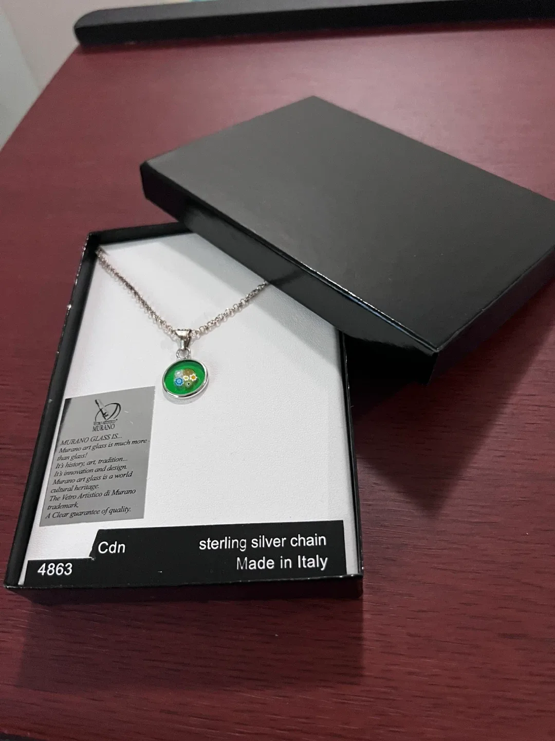 Murano Glass Sterling Silver Chain Necklace - Italy image indicator(2)