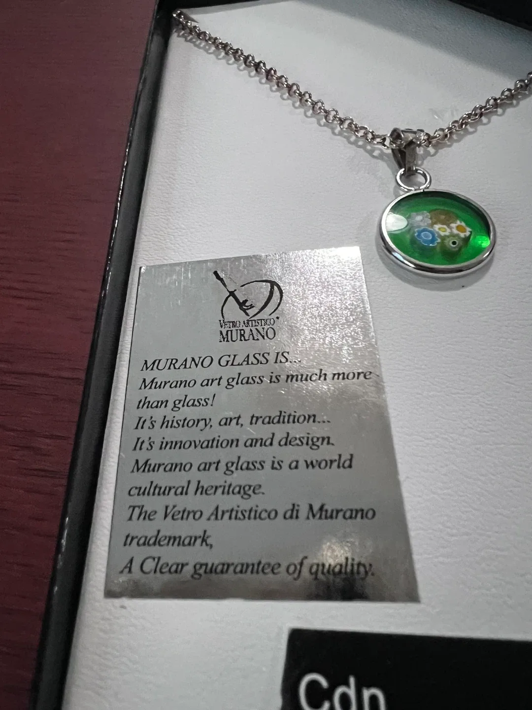 Murano Glass Sterling Silver Chain Necklace - Italy image indicator(3)