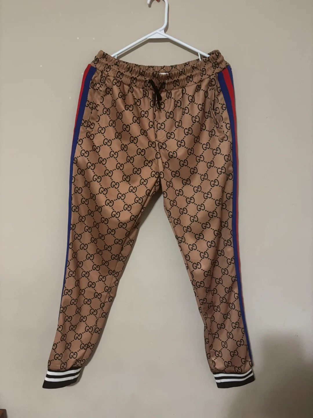 Gucci Beige Patterned Track Pants image indicator(3)