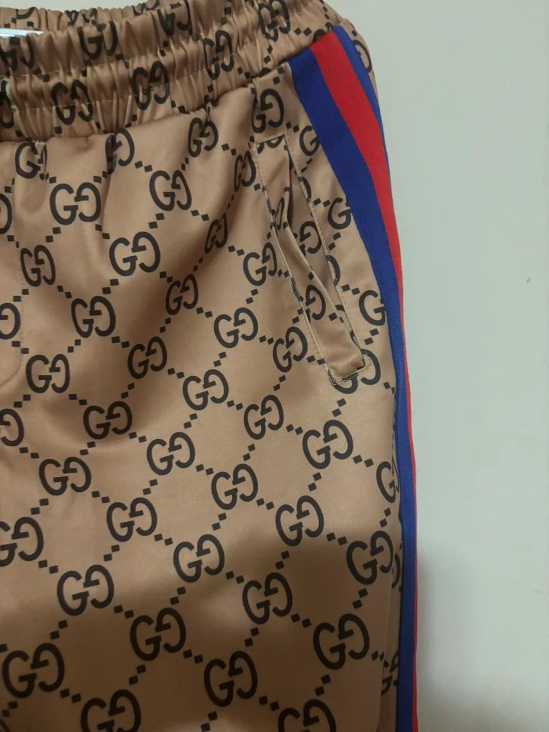 Gucci Beige Patterned Track Pants image indicator(5)