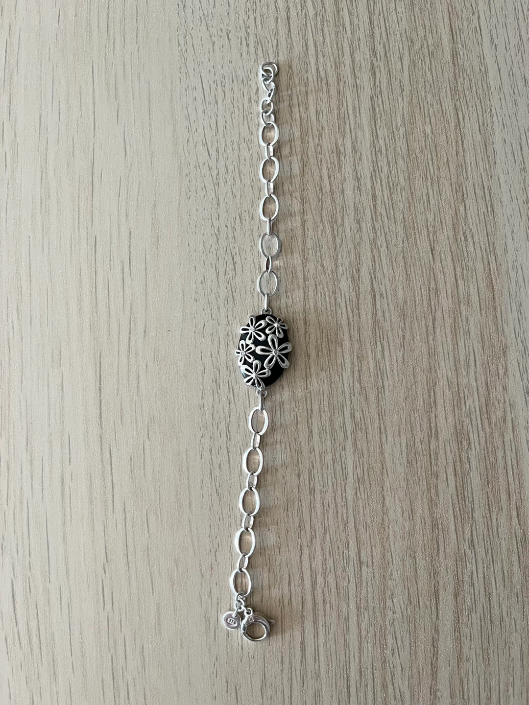 925 Metalsmiths Black Stone Flower Bracelet - photo 4