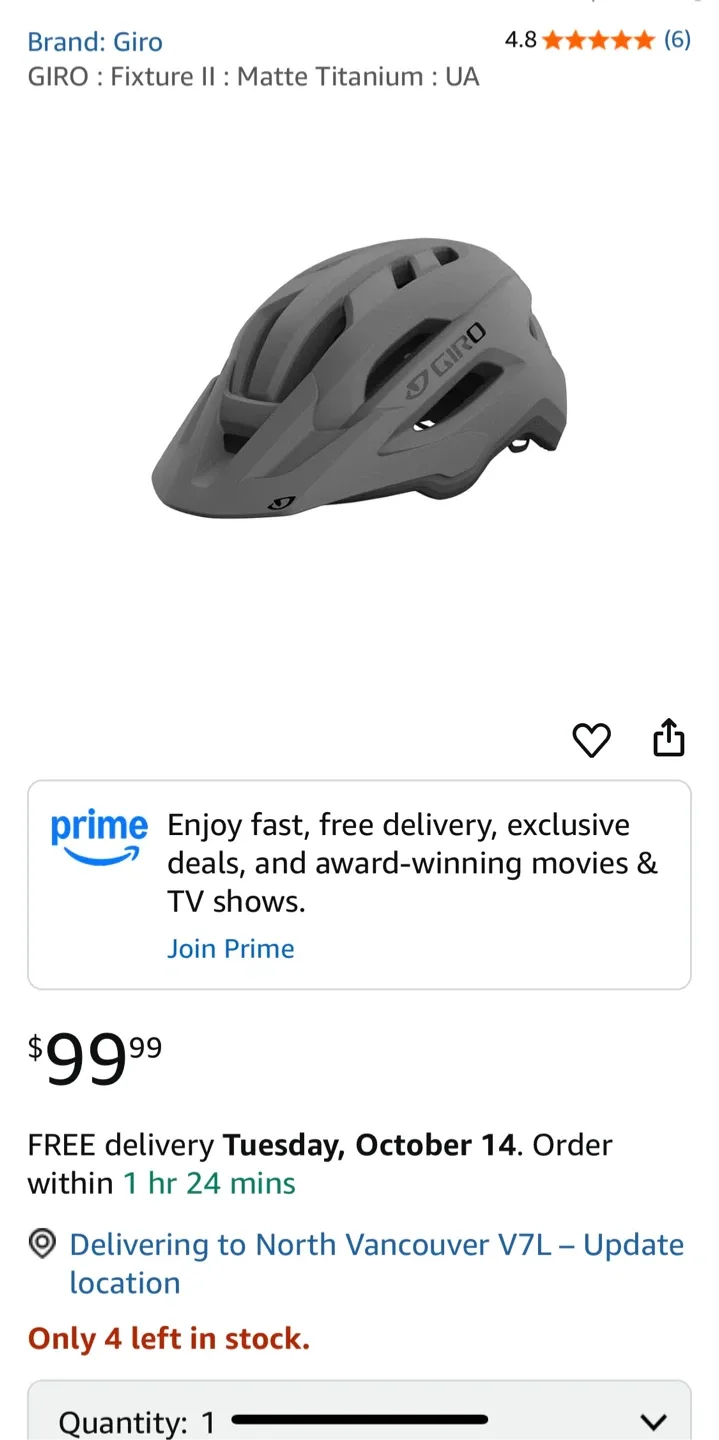 Giro Fixture II Matte Titanium Helmet - Size 54-61cm image indicator(2)