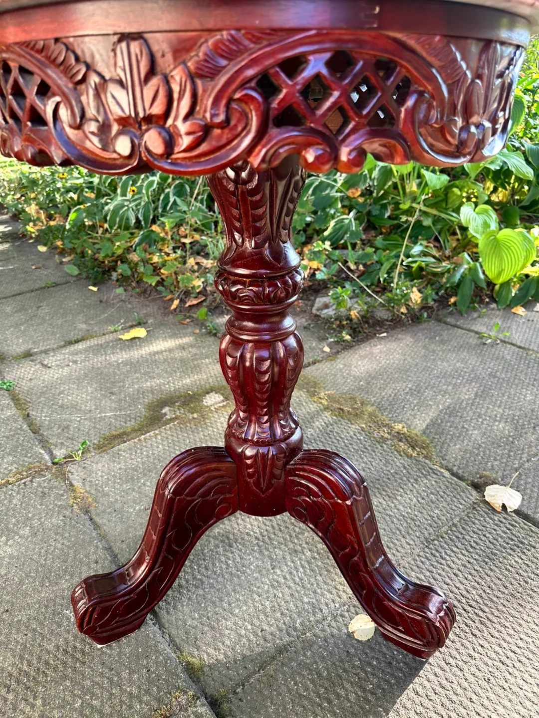 🧡Antique Style Accent Table with Marble Top image indicator(4)