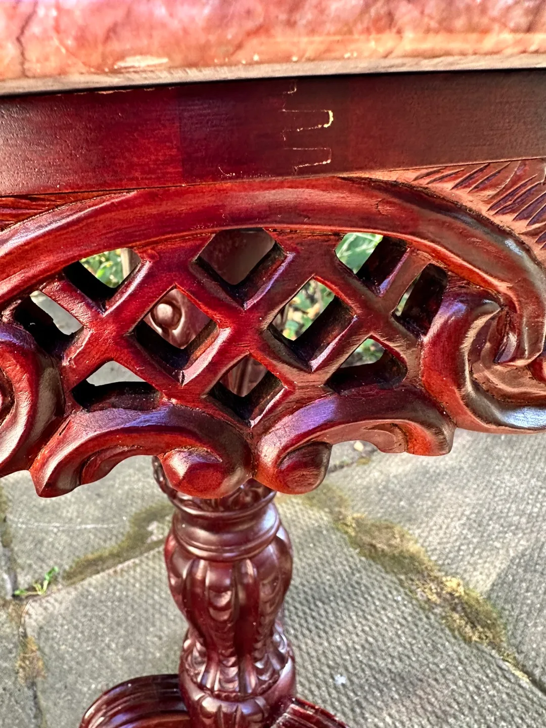 🧡Antique Style Accent Table with Marble Top image indicator(5)