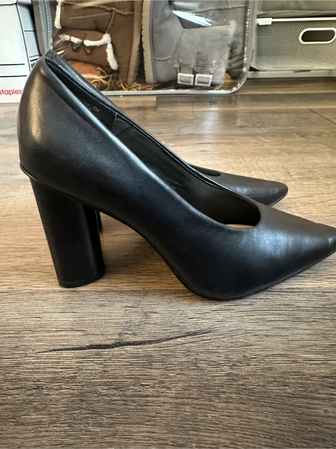 Nine West Black Leather Heels - Size 7
